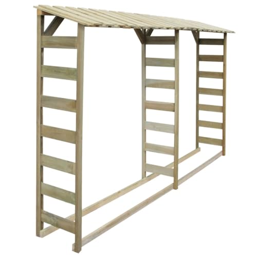 Vidaxl Legno Di Pino Impregnato Capannone Legname Capano Per Legna Da Ardere