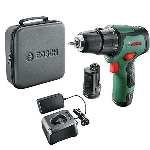 Bosch Home And Garden Trapano Con Percussione A Batteria Easyimpact 12, 2 Batterie, Sistema 12 Volt, In Borsa Custodia Morbida