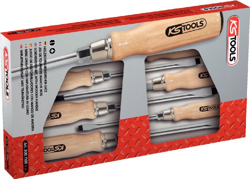 Ks Tools 300.1100 Serie Di Giraviti Ergo Wood,6 Pzph+ A Intaglio