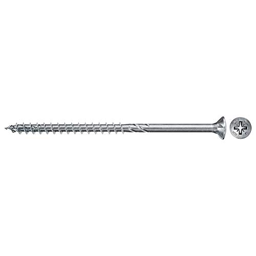 Fischer 670526 Viti Per Legno O Truciolare A Filetto Parziale, Pozi, Testa Svasata Piana, Blu (Passivato), 6,0X80 Mm