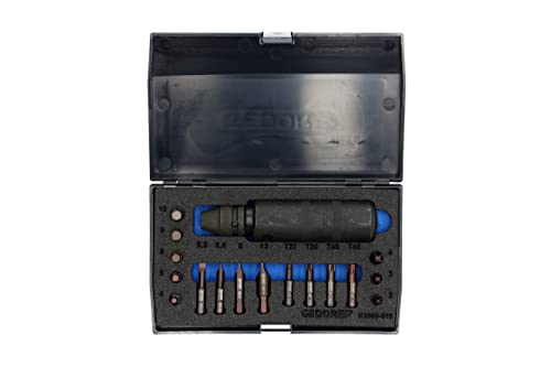 Gedore Giravite A Percussione, Set Di 18 Pezzi, 1/2 Pollici, Orario E Antiorario, Giravite A Percussione Manuale Set Con Inserti, Azionabile Con Marte