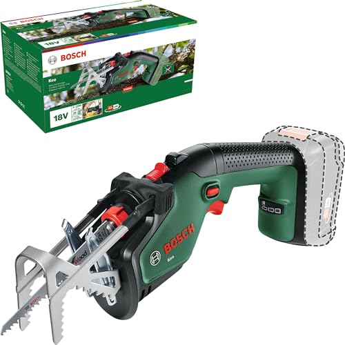 Bosch Home And Garden Sega Da Giardino A Batteria Keo (Senza Batteria, Sistema Da 18 Volt, Diametro Di Taglio 80 Mm, Con Lama Di Precisione Svizzera P