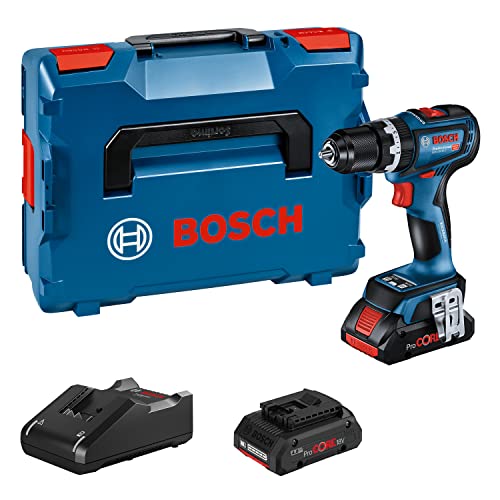 Bosch Professional 18V System Trapano-Avvitatore Con Percussione A Batteria Gsb 18V-90 C (Incl. 2 Batterie Procore Da 4.0 Ah, Caricabatteria Gal 18V-4