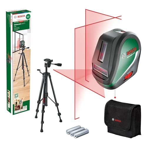 Bosch Home And Garden Livella Laser Multifunzione Universal Level 3 Con Treppiede (3 Linee Incl. Linea Verticale A 90° Per Croce Laser Aggiuntiva Sul 