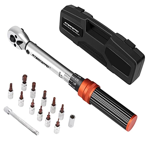 Atsafepro Chiave Dinamometrica Bici 1/4" 5-25 Nm, Due Direzioni Regolabili 72 Denti, 1/4 Inch Chiave Dinamometrica, Kit Per Moto, Asta Di Prolunga E B