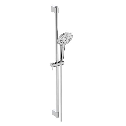 Ideal Standard B1763Aa Idealrain Evo Jet Round Asta Doccia Con Doccetta A 3 Funzioni, Asta Murale Da 900 Mm, Cromato