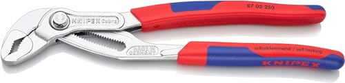 Knipex Cobra Pinza Regolabile Di Nuova Generazione Per Tubi E Dadi Cromata, Rivestiti In Materiale Bicomponente, Forma Affusolata 250 Mm 87 05 250
