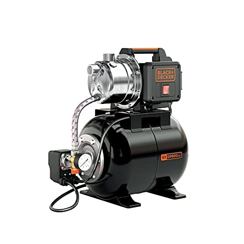 Black+Decker Pompa Autoadescante Bxgp800Xbe Con Serbatoio Per Acque Chiare (800 W, Portata Max. 3.500 L/H, Prevalenza Max. 38 M)