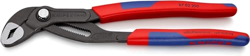 Knipex Cobra Pinza Regolabile Di Nuova Generazione Per Tubi E Dadi Bonderizzata Grigia, Rivestiti In Materiale Bicomponente, Forma Affusolata 250 Mm (