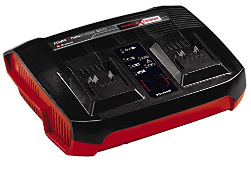 Originale Einhell Power X-Twincharger 3A Caricabatteria Doppio Power X-Change (Tensione 220-240 V, 50-60 Hz, Corrente Di Carica 3A, Senza Batterie)