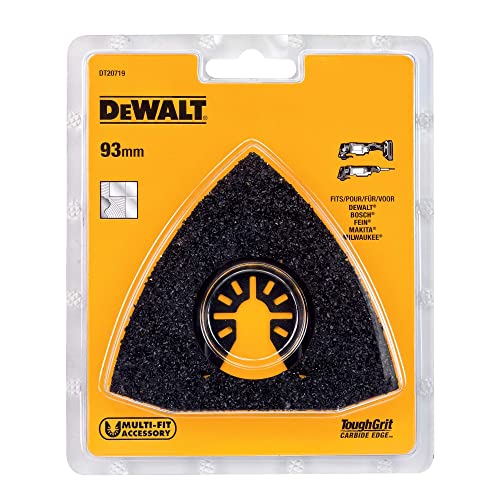 Dewalt Dt20719-Qz Accessori Per Utensile Multifuzione - Raspa Triangolare In Metallo Duro - Per Rimuovere Malta O Colla Da Piastrelle, Sgrossatura Di