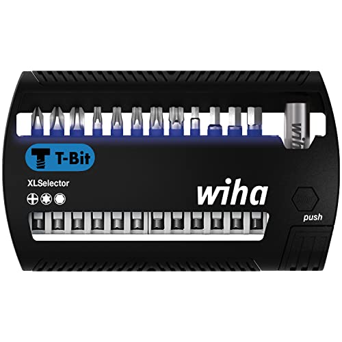 Wiha Juego De Bits Xlselector, Bits En T De 50 Mm Phillips, Torx®, Hexagonal De 14 Unid. De 1/4" E6,3 (41831)