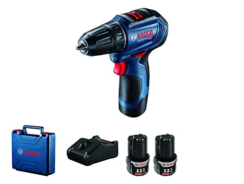 Bosch 06019G9000 Gsr 12V-30 Trapano Avvitatore A Batteria (2× Gba 12V 2.0 Ah + Gal 12V-40 + Valigia (Brushless))