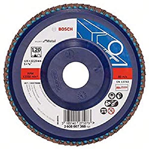 Bosch Home And Garden 2608607365 - Disco Lamellare, Grana 40, Ø 125 Mm, Foro 22,23 1 Pezzo