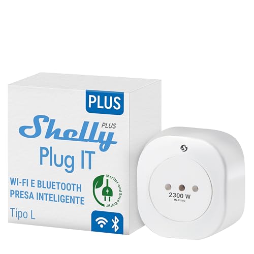 Shelly Plus Plug It, Presa Intelligente, Con Misurazione Della Potenza, Wifi, Bianco