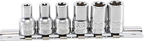 Juego De Llaves De Vaso T-Star (Para Torx Plus) | Entrada 6,3 Mm (1/4") | 6Ep - 12Ep | 6 Piezas