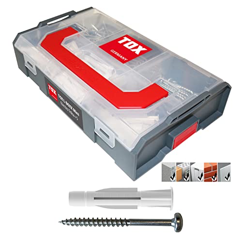Tox L-Boxx Mini - Electro Trika + S, Scatola Per Tasselli, Suddivisibile In Un Massimo Di Sei Scomparti, Set Di Viti Per Il Fissaggio In Quasi Tutti I