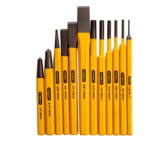 Stanley 4-18-299 Set 12 Pezzi Cacciachiodi, Scalpelli Per Meccanico E Cacciaspine