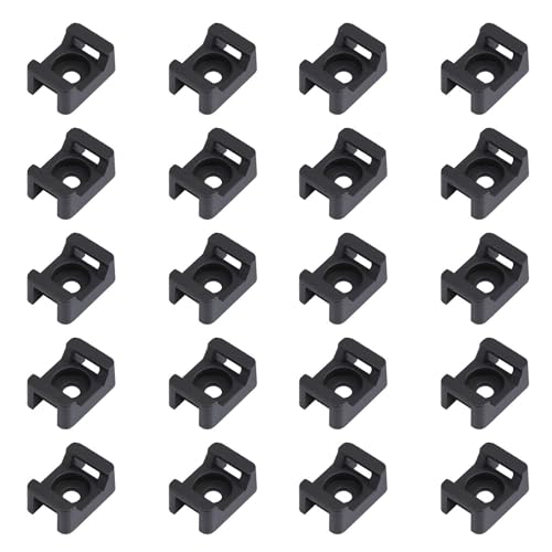 Fippy 150Pcs Black Cable Tie Mounts 23Mmx16Mm Tipo Di Supporto A Sella Supporto Base Per Fascette