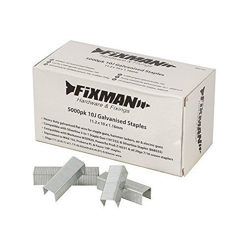 Fixman 983163 Punti Metallici Zincati 10J, Argento, Set Di 5000 Pezzi