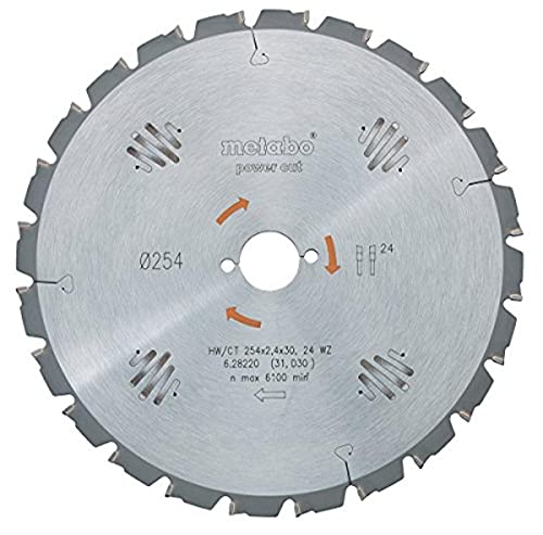 Metabo 628220000 - Lama Per Sega Circolare, Ø 254 X 30 Mm, 24 Denti/Pollice, Diametro: 254 X 30 Mm