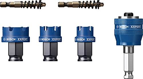 Bosch Accessories 6X Set Di Seghe A Tazza Expert Sheet Metal Per Lamiere Acciaio, Acciaio Inossidabile, Ø 22-32 Mm, Accessorio Trapano Percussione