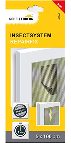 Schellenberg 57000 Rete Zanzariera Ricambio 5 Cm X 100 Cm, Nastro Di Riparazione In Fibra Di Vetro, Antracite