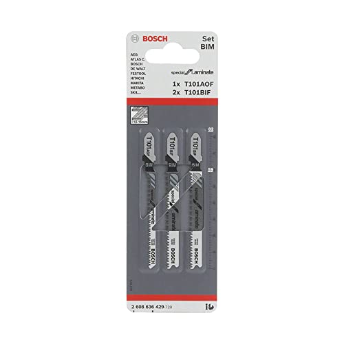Bosch Professional 3X Set Di Lame Per Seghetto Alternativo Special For Laminate (Per Laminato, Tagli Diritti E Curvi, T191Aof, T101Bif, Accessori Per 