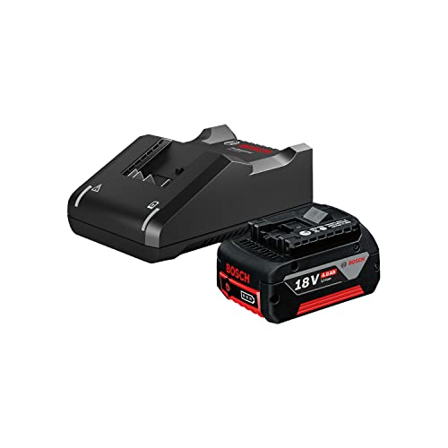 Bosch Professional 18V System Set Di Batterie ,1X Batteria Gba 18V 4.0Ah + Caricabatteria Rapido Gal 18V-40, In Scatola Di Cartone