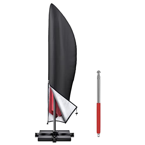 Brosyda Custodia Protettiva Per Ombrellone Con Asta, Copertura Banana Cantilever, Con Chiusura Lampo, Impermeabile, Traspirante, Tessuto Oxford Nero,