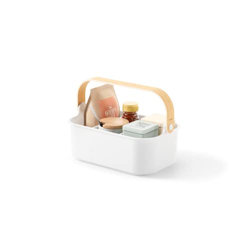 Umbra Bellwood - Contenitore Impilabile Con Divisori Rimovibili, 28 X 17 Cm, Colore: Bianco/Naturale