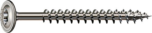 Montaggio Per Holzbau, Piatto Testa, T-Star Plus, 4 Cut, 1,4567, 8,0 X 60 Mm, 50 Pcs, Interamente In Acciaio Inox Con Filettatura A2, 0257000800605