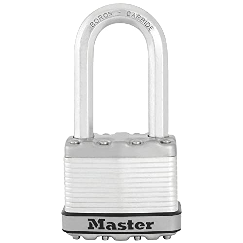 Master Lock Lucchetto Ad Alta Sicurezza [Chiave] [Acciaio Laminato] [Esterno] [Archetto L] M5Eurdlh - Ideale Per Portali, Garage, Sconto