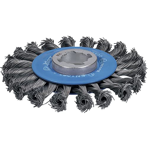Bosch Accessories 2608620731 Spazzola A Disco Intrecciato Heavy, Per Metallo, X-Lock, Ø 115 Mm, Spessore Filo 0.5 Mm