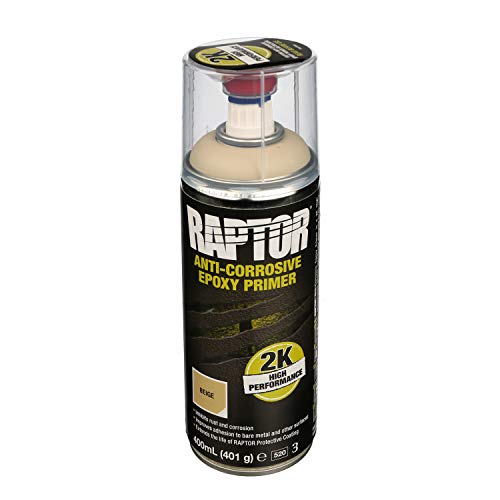 U-Pol Raptor Epoxy Primer - Primer Epossidico, Bomboletta Spray 400 Ml (Incluso Indurente), Beige
