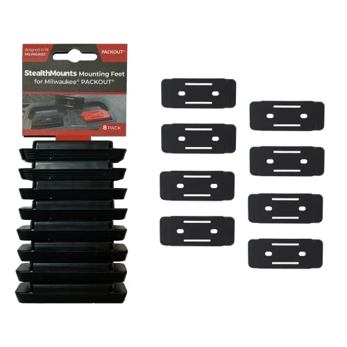 Stealthmounts Packout Feet | Piedini Di Montaggio Per Sistema Milwaukee Packout – Confezione Da 8 (Nero)