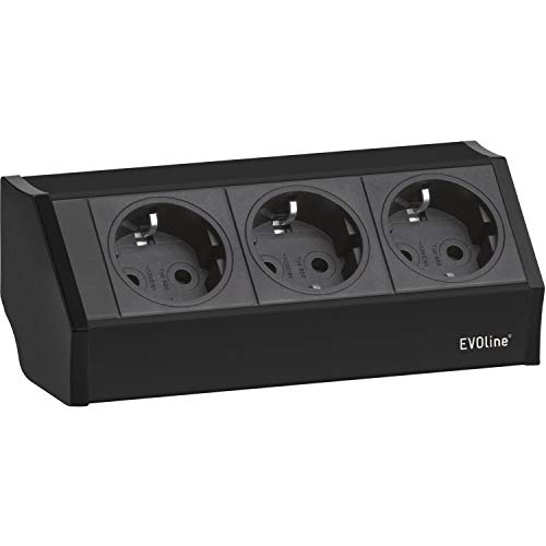Evoline 159360001100 Presa V-Dock 3 X Schuko Nero