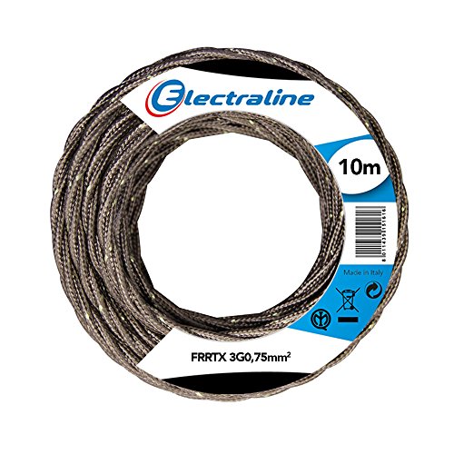 Electraline 16808 Cavo Tessile Frrtx, Sezione 3G0.75 Mm, 10 Mt, Marrone