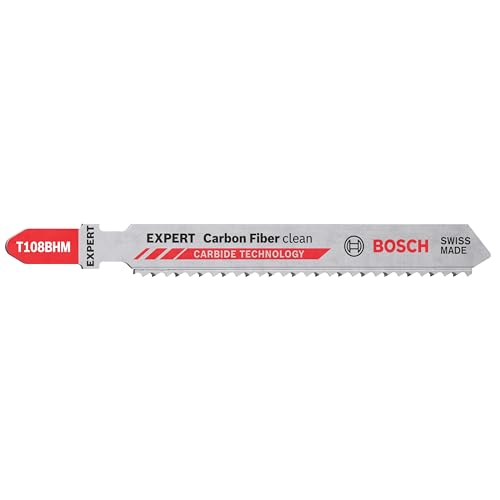 Bosch Professional 3X Lame Per Seghetto Alternativo Expert Carbon Fiber Clean T 108 Bhm (Per Fibre Plastiche Gfk, Cfk, Lunghezza 92 Mm, Accessorio Seg