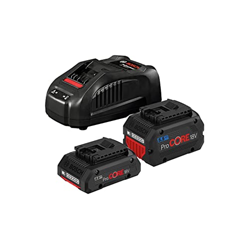 Bosch Professional 18V System Batteria Starter Set (1X Batteria Procore18V 4.0 Ah + 1X Batteria Procore18V 5.5 Ah + Caricabatteria Rapido Gal 1880 Cv,