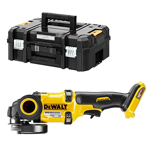 Dewalt Xr Flexvolt 54V 125Mm Brushless Mini-Grinder Elettronico, Soft Start, Freno, Frizione, Senza Caricabatteria/Batteria E Custodia Tstak Ii, Multi