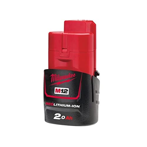 Milwaukee M12B2 - Batteria Agli Ioni Di Litio Da 2,0 Ah, Colore: Rosso