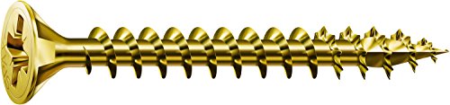 Spax, 0/1030/021/3,5/25/ /01, Vite Universale, 3,5 X 25 Mm, 1000 Pezzi, Testa Svasata, Croce Recesso Z, 4Tagliare, Filettatura Totale, Zinco Giallo Pa