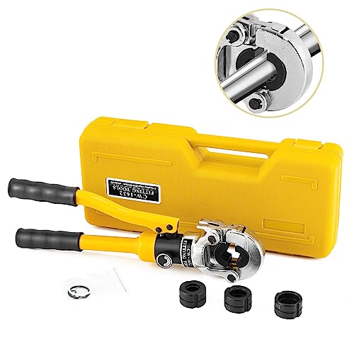 Cgoldenwall Pinza Crimpatrice Idraulica Per Tubi, Con Stampi Th16 20 25 32 Mm², Uscita 16T, Con Testa Di Crimpaggio Girevole A 360°, Per Tubi In Rame/