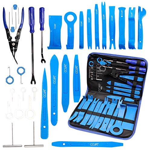 Cclife 31 Pezzi Kit Smontaggio Pannelli Auto, Smontaggio Plastiche Auto Per Auto Porta Pannello, Radio, Cruscotto Auto