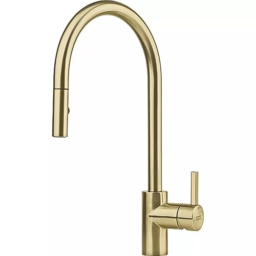 Franke 115.0681.244, Rubinetto Per Lavello Da Cucina Eos Neo M Pull-Out Spray, Oro