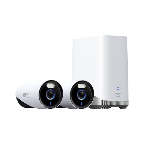 Eufy Security Eufycam E330 (Pro) Kit 2 Telecamere, Telecamere Esterni 4K, Registraz, 24/7, Plug-In, Nvr Wi-Fi, Ai Riconoscimento Facciale, 10 Canali,