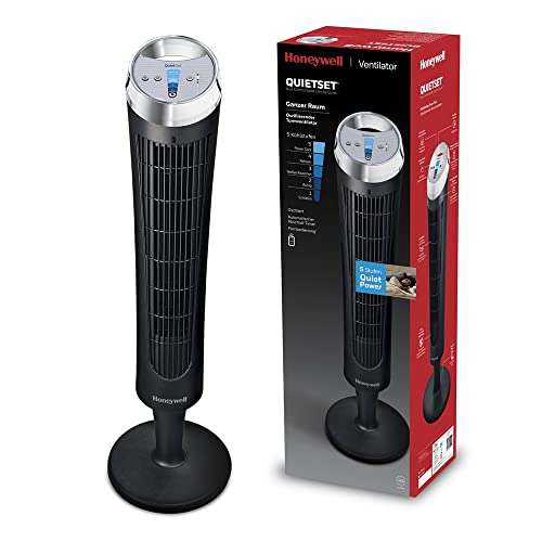 Ventilatore A Torre Honeywell Quietset (5 Impostazioni Di Velocità, Rotazione A 75°, Timer, Telecomando A Distanza) Hy254