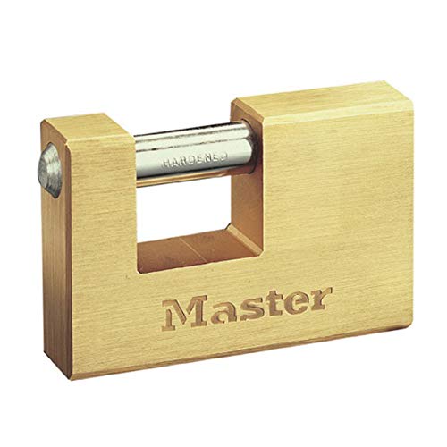 Master Lock 607Eurd Lucchetto Rettangolare In Ottone Massiccio A Chiave, Oro, 7,5 X 7,6 X 1,5 Cm