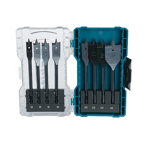 Makita E-08698 - Set Di 8 Punte Per Fresa Piatta, Colore: Petrolio
